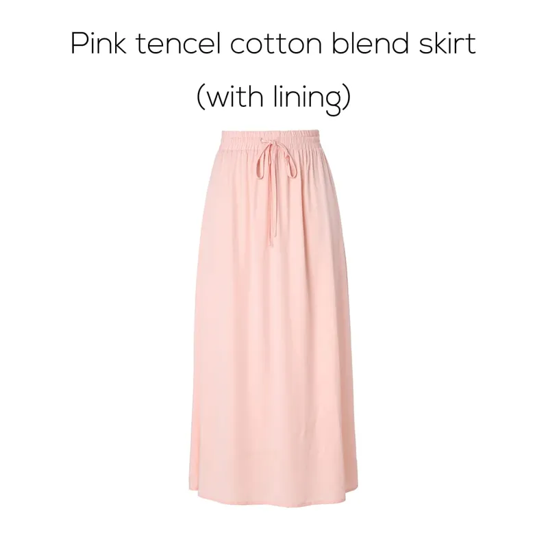AP 2025 Spring and Summer Women Turn-down Collar Tee Soft Lady Cotton Blend Skirt Comfortable Casual — image 14