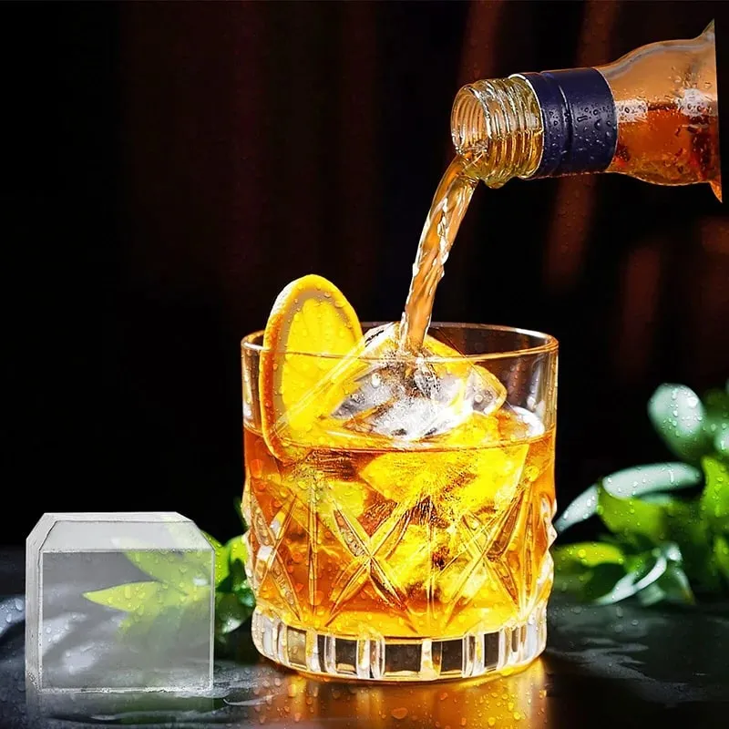 Silicone Large Ice Molds 2 Inch Big Ice Cube Trays with Removable Lid BPA-Free Easy Release and Stackable Flexible Ice Cube Tray — image 4