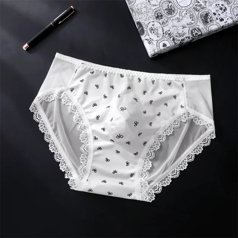 Miękka bielizna męska kokardka z nadrukiem koronkowa calzoncillos hombre 3D przestrzeń dorośli 18 plus rozmiar cueca nude uczucie sissy cuecas masculino