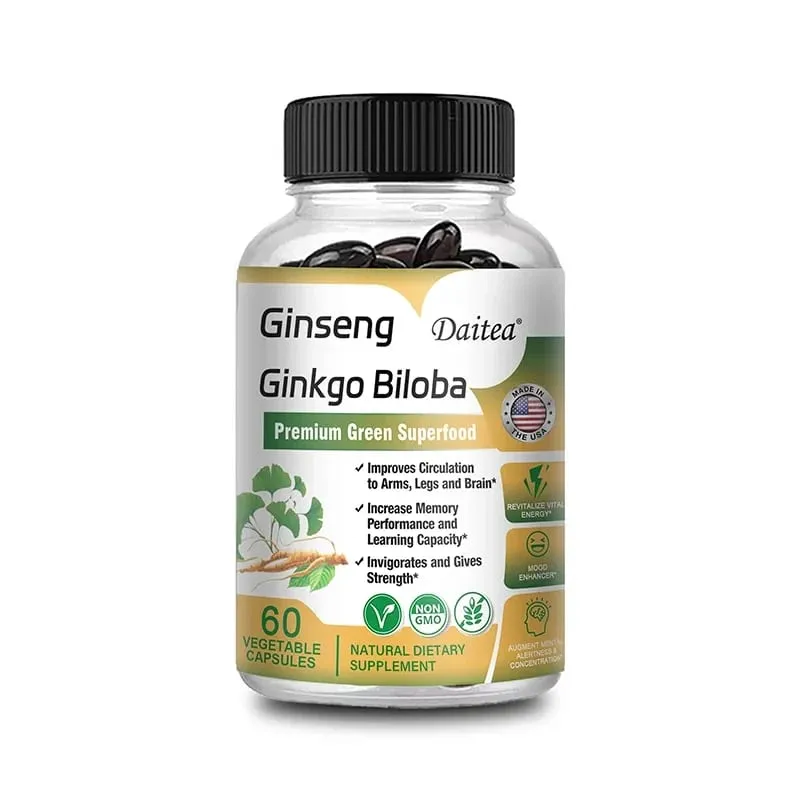 Premium Ginseng + Ginkgo - Suplemento Cerebral Nootrópico Memória e Concentração Circulação e Aumento de Energia 120 Cápsulas — image 9