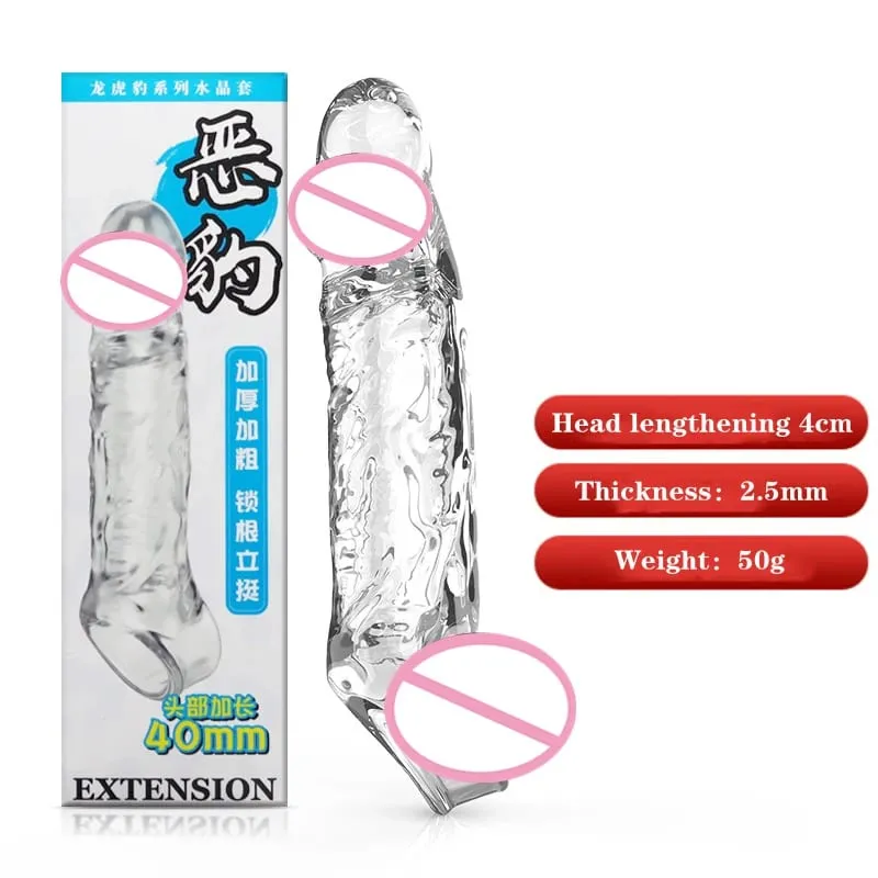 Large Penis Extension Sleeve Reusable Soft and Stretchable Delayed Ejaculation Condoms Male Dildo Extender Male Sex Toys — image 8