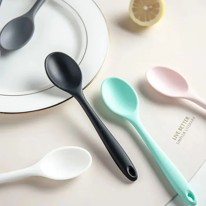 3pcs Silicone Spoon Mixing Soup Spoons Kitchen Mixing Ladle Cooking Utensils Kitchenware Tool for Stirring and Serving — image 8