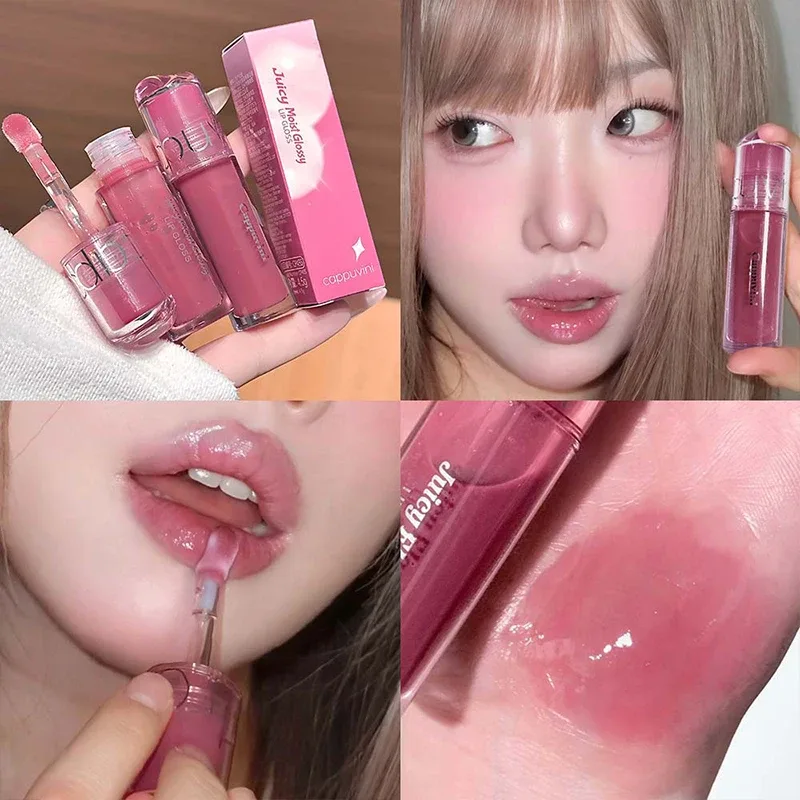 Juicy Lip Tint Glossy Lip Glaze Mirror Shine Liquid Lipstick Moisturizing Hydrating Lip Gloss Korean Beauty Cosmetics