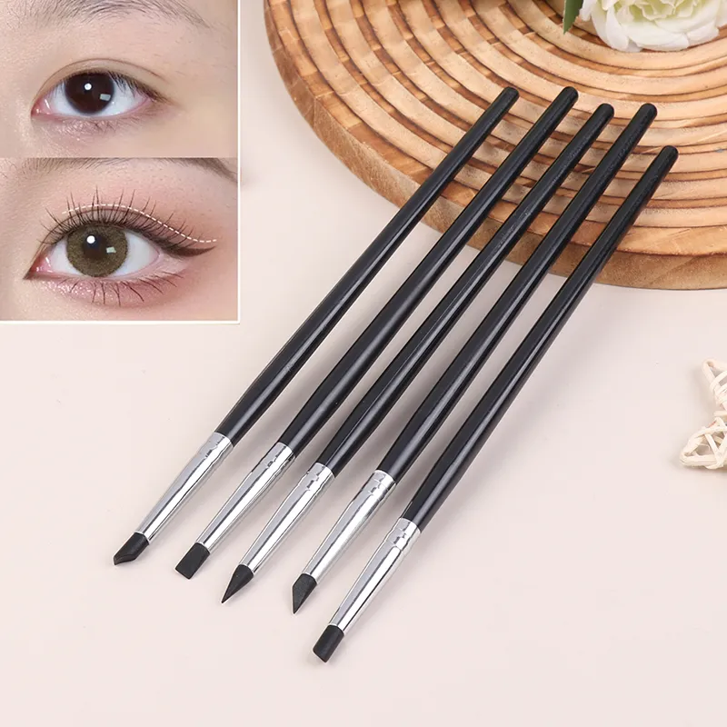 Black Silicone Eyeliner Brush Blade Multi-purpose Eyebrow Lipstick Brushes Easy To Use Nail Painting Pen Eyes Shaping Makeup — image 5
