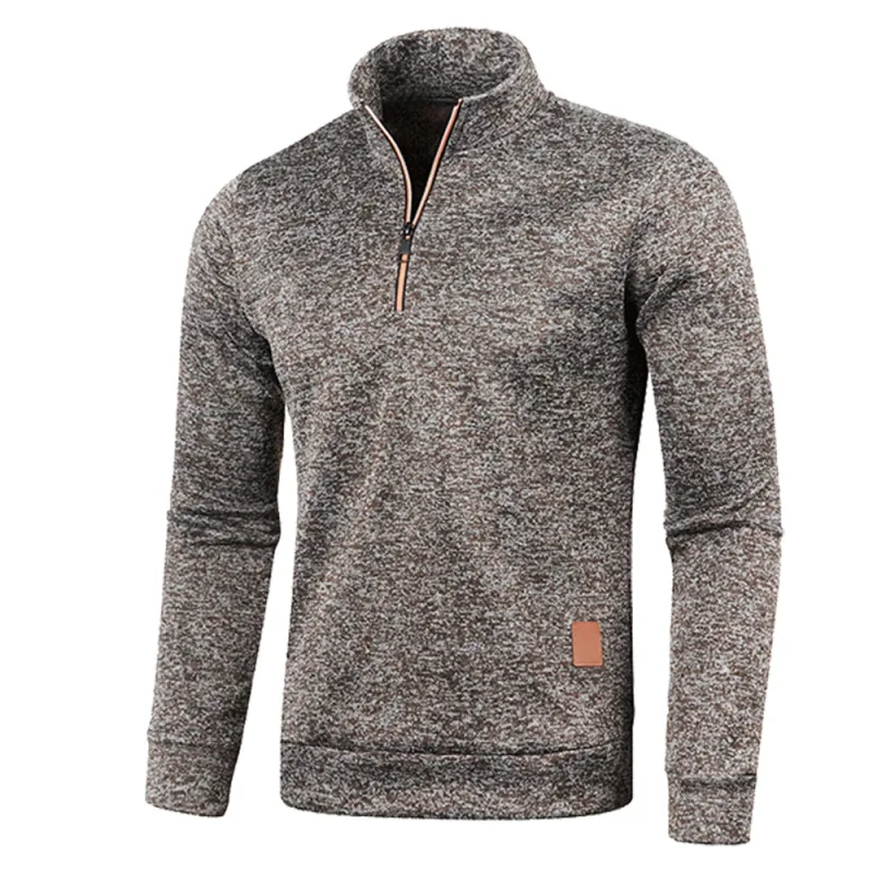 Men's Collar Half zipper Sweatshirts Spring Autumn Casual Pullover for Male Sweat Outdoor Turtleneck Coats Solid Sports Clothing — image 4
