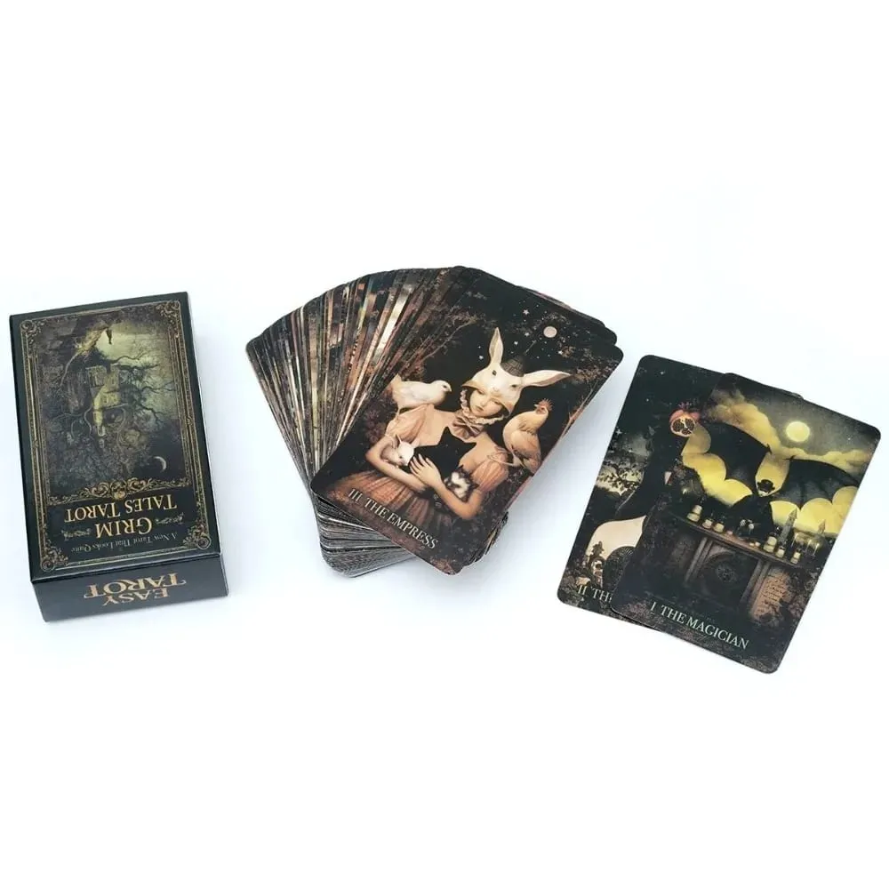 Grim Tales Tarot Deck - 10,3 * 6 cm 78 cartes RWS cartes de conte de fées gothiques pour le travail de l'ombre Dark Fantasy illustré — image 6