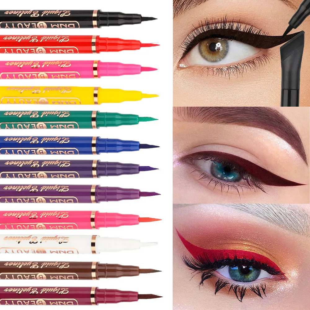 12 Colors Waterproof Rainbow Matte Colorful Liquid Eye Liner Pencil White Pink Color Eyeliner Pen Makeup Long-Lasting Cosmetics — image 2