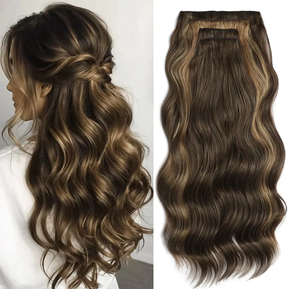 Water Wave Clip in Hair Extensions 22 inches 4 pcs/lot Soft Thick Natural Heat Resistant Fiber Clip in Synthetic Hair — image 8