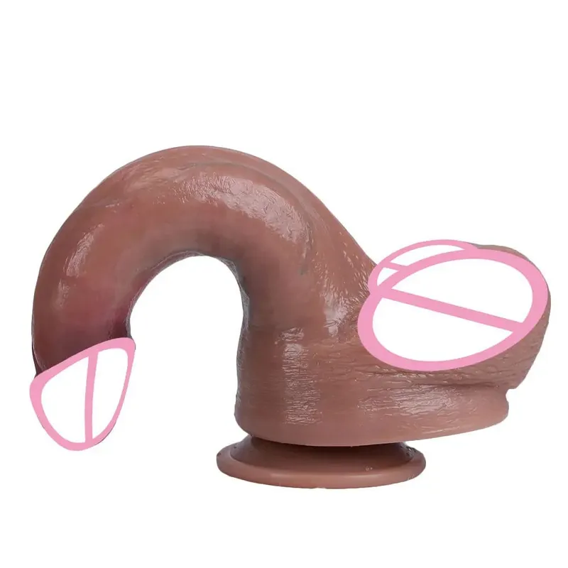 Super Soft Double-layer Silicone Dildo Realistic Dildo Male Artificial Penis Dick Female Masturbator Adult Sex Toys For Women