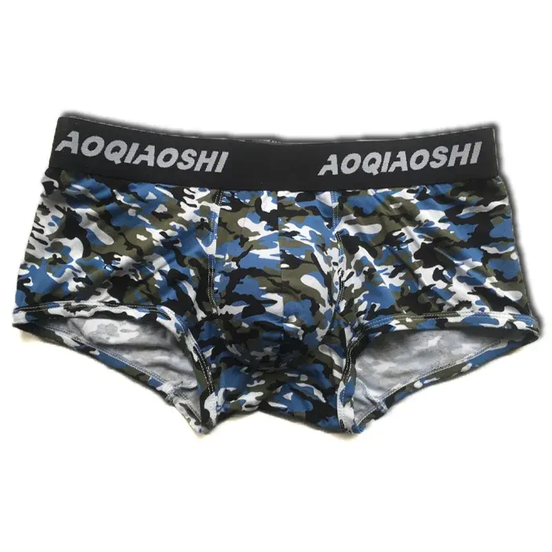 Men Underwear Cotton Camouflage Boxer Briefs Trunks Bulge Pouch Plus Size Teenage Breathable Underpants Young Innerwear Boys — image 3