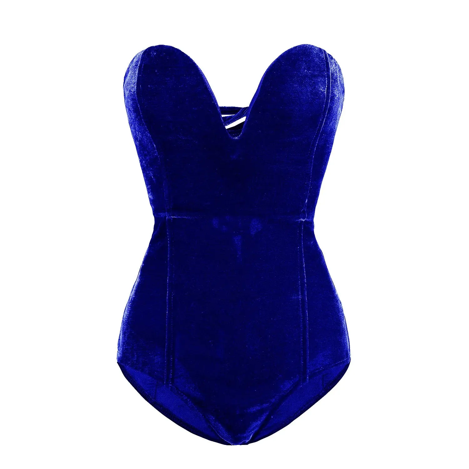 CM.YAYA Vintage Women Velvet Strapless Sleeveless Bodycon Bodysuits 2025 Spring Basic Sexy Party Evening Club Tops One Piece — image 7