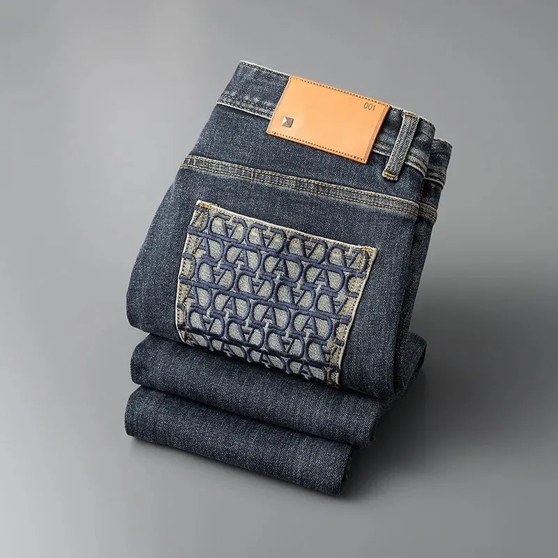 2024 New Light Luxury Jeans Men's Spring and Autumn Versatile High-End Casual Affordable Luxury Fashion Slim Trousers — image 1