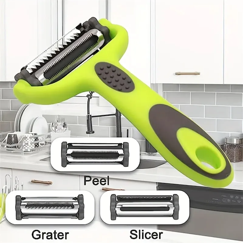 1 Peeler Three in One Rotating Stainless Steel Blade Suitable for Vegetable Carrot and Fruit Peelers — image 5