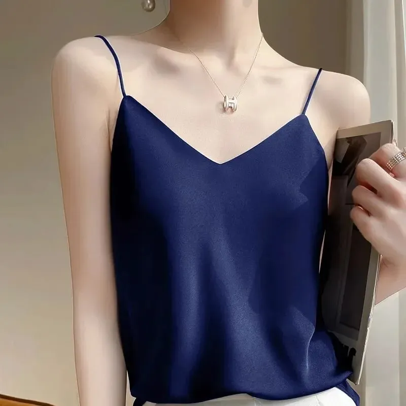 Casual Women Camis Tops Solid Spring Summer Tops Sexy V-neck Tank Tops Office Lady Top 2026 Fashion Korean Tank Top — image 5