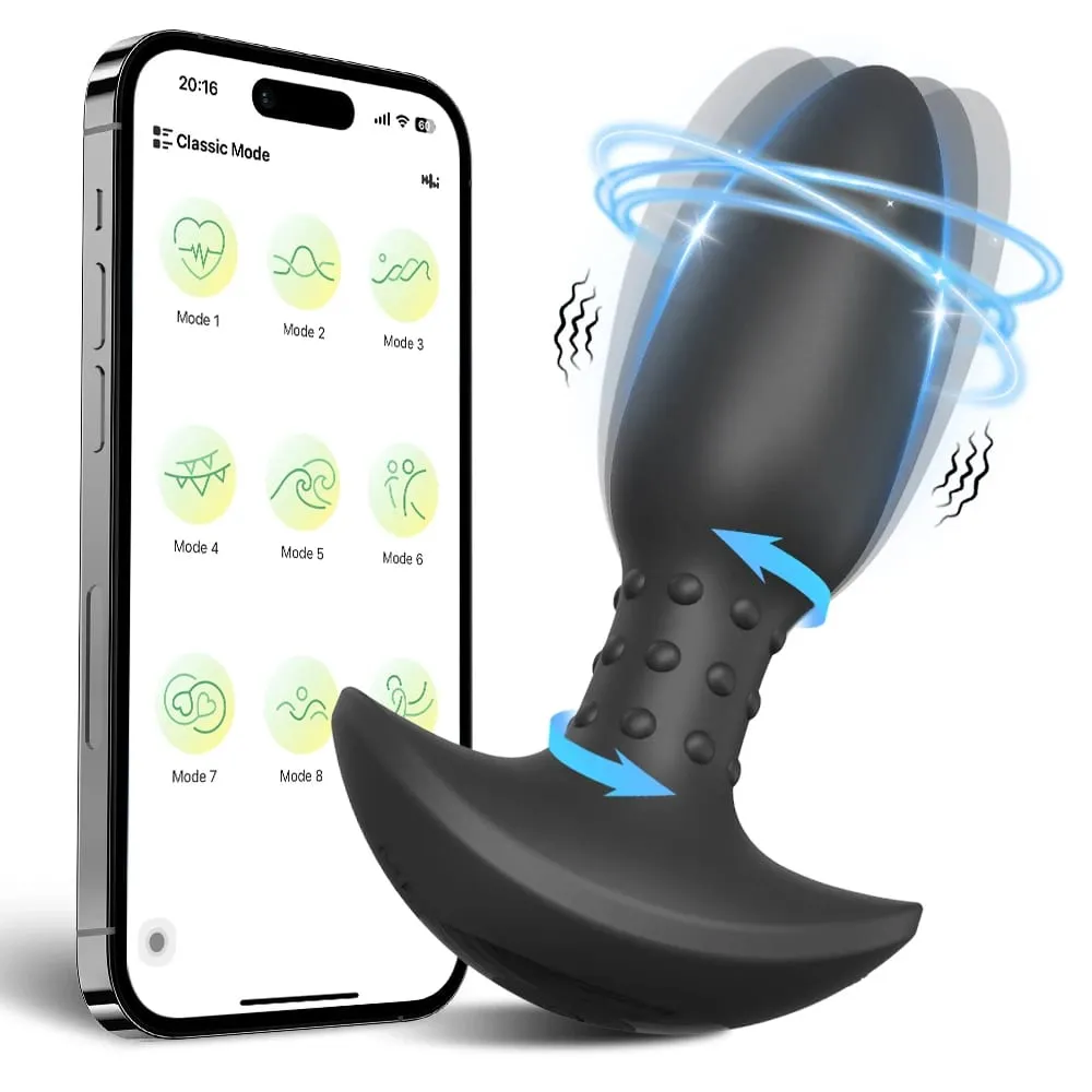 APP Control Rotation Butt Plug Anal Vibrator for Men Women 360° Wiggle Prostate Massager Anal Plug for Gay Sex Toy for Men — image 1