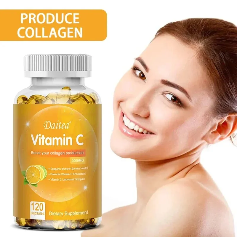 Vitamin C 2000 Mg Promotes Collagen Production Vitamin C Liposomal Dietary Supplement Non-GMO and Gluten-Free Vegetarian — image 1