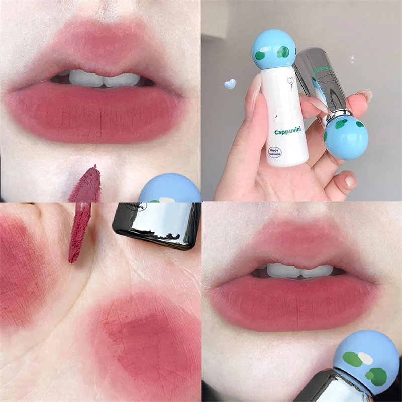 Velvet Matte Lip Mud Cute Rabbit Liquid Lipstick Mousse Red Brown Long Lasting Smooth Lip Gloss Lips Makeup Student Cosmetics