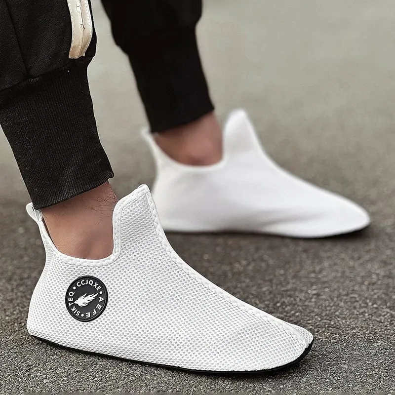 White Sneakers Men Casual High Top Shoes Comfortable Breathable Outdoor Sports Shoes Non Slip Lightweight Walking Shoes — image 1