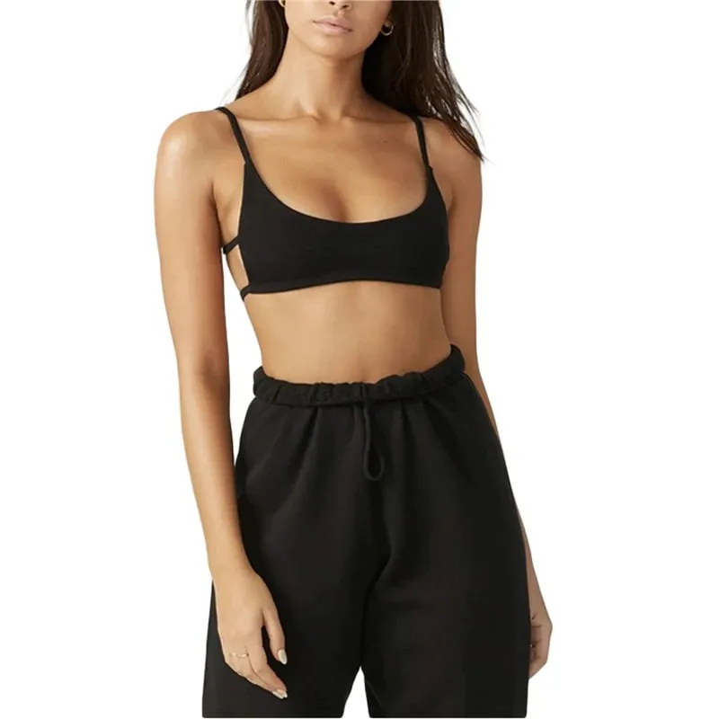 Lamuusaa y2k Tops Women Sexy Clothing Solid Color Spaghetti Strap Sleeveless Backless Ribbed Vest Basic Tees Summer Streetwear