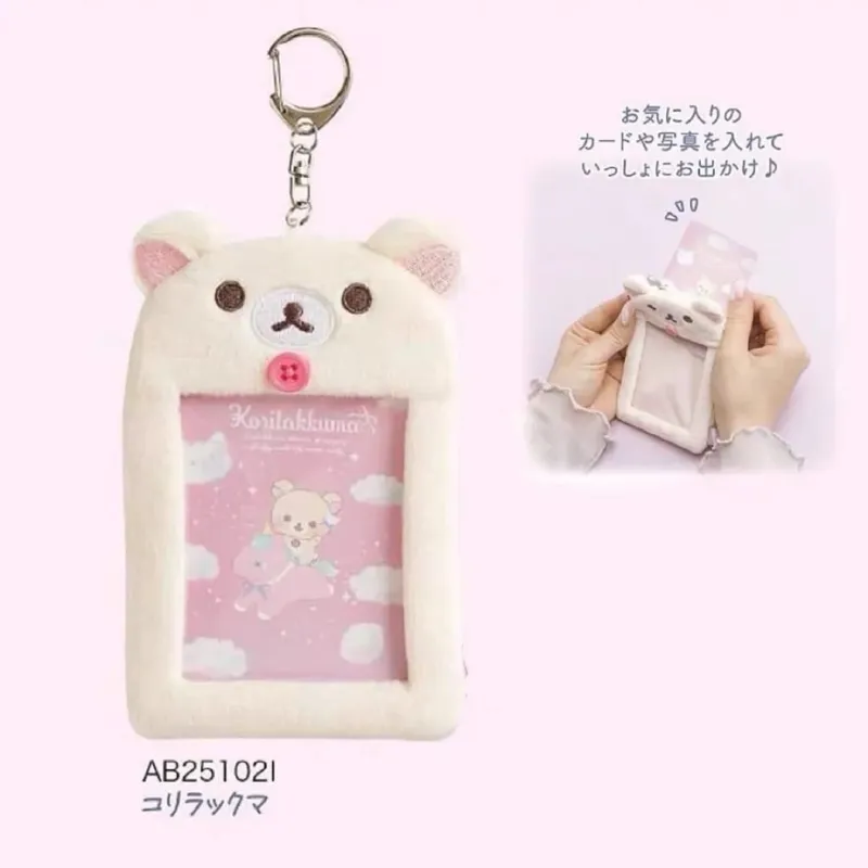 Rilakkuma Plushes ID Card Holder Keychains New Anime Relax Bear Passport Cover Key Ring School Bus Bank Cards Bags Pendants Gift — image 3