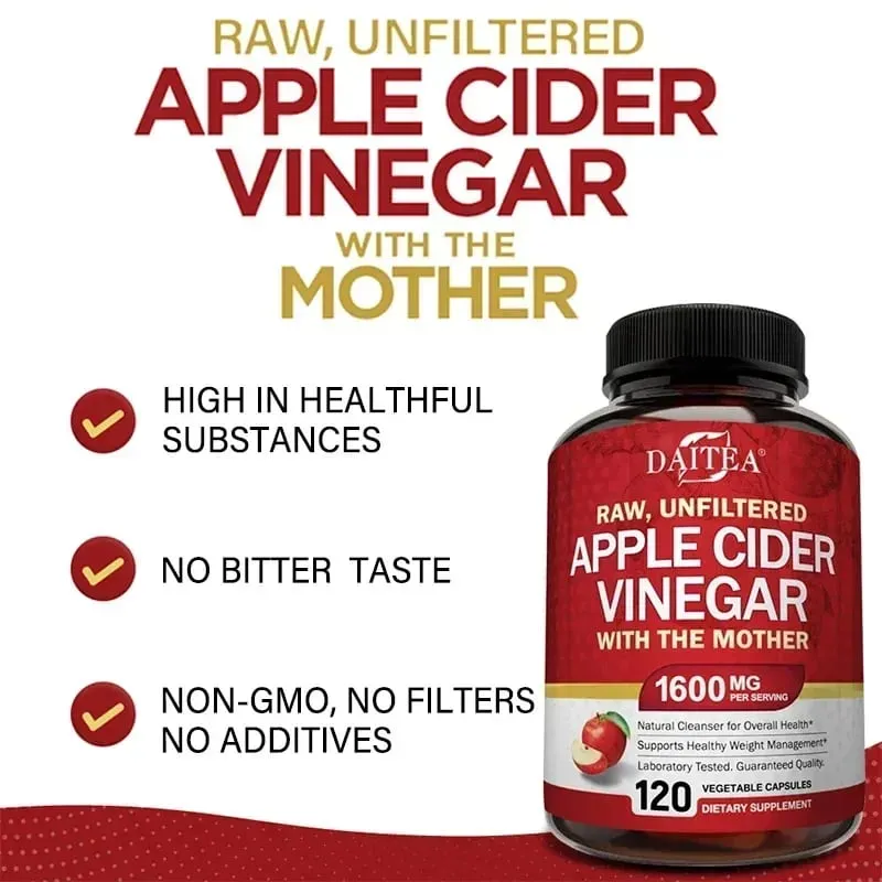 Apple Cider Vinegar 1600 mg with The Mother for Healthy Digestion Weight Loss and Energy — image 5