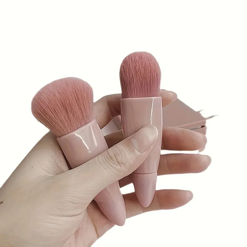 Set Kuas Rias 5 Buah Ramah Perjalanan dengan Cermin Kompak & Kotak Mini Kuas Eyeshadow & Bedak Longgar Serbaguna — image 5