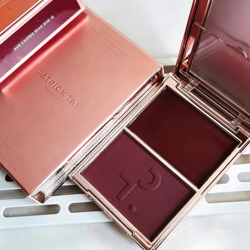 Patrick 2 in 1 Cream & Powder Blush Palette Dual Cheek Blush Duo Lasting Natural Brightening TA Makeup Cosmetics She's That Girl — image 25
