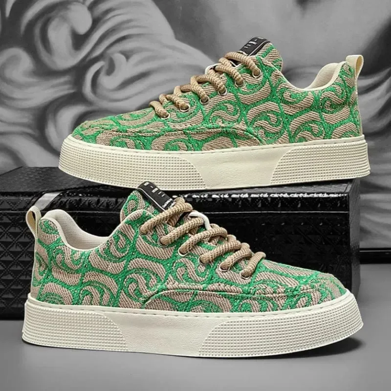 2026 Canvas Sneakers Men Fashion Spring Autumn Casual Men's Platform Lace Up Flats Shoes Non-slip Wear-resistant Sports Shoes — image 6