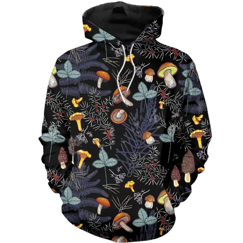 Fashion Colored Mushroom Pattern 3D Printed Hooded Sweatshirt Casual Super Large Hooded Sweatshirt Street Harajuku Men Pullover — image 35