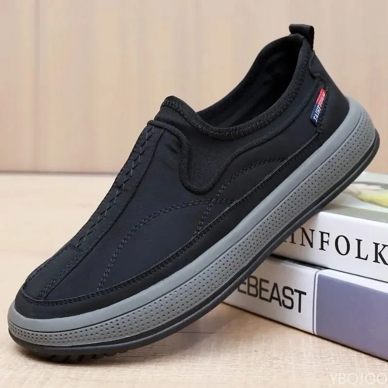 New breathable Men's Shoes Casual canvas shoes Middle aged elderly non slip flat Comfort thick soled male shoes Zapatos Homme — image 1