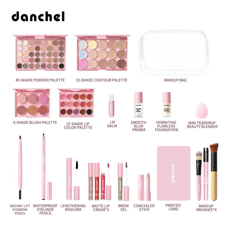 22Pcs Face Makeup Set Eyeshadow Contour Blush Lip Palette Foundation Primer Concealer Lipstick Brow Makeup Kit With Brushes — image 6