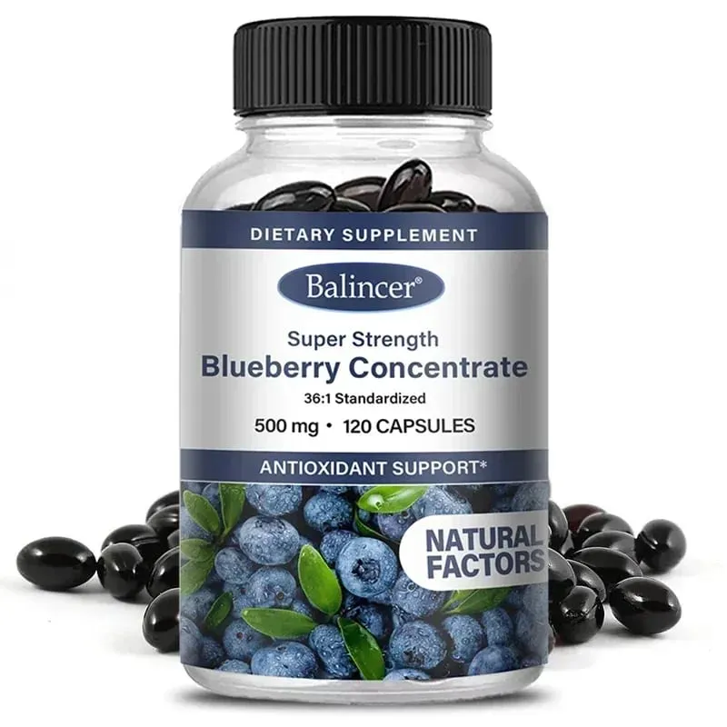 Super Strength Blueberry Concentrate 500 Mg Capsules 120 Softgels Eye Health Vitamins Antioxidant Healthy Vision Supplement — image 9