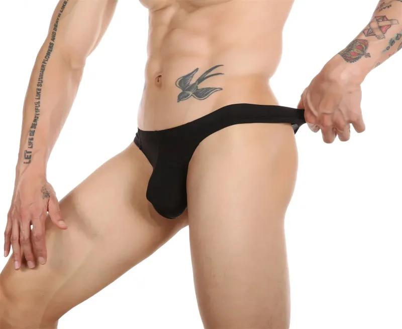 Sexy Men's Thongs Underwears Ultra-thin Thong G Strings Pouch Ice Silk Tanga Hombre Sexy Gay Underpants Breathable Briefs Men