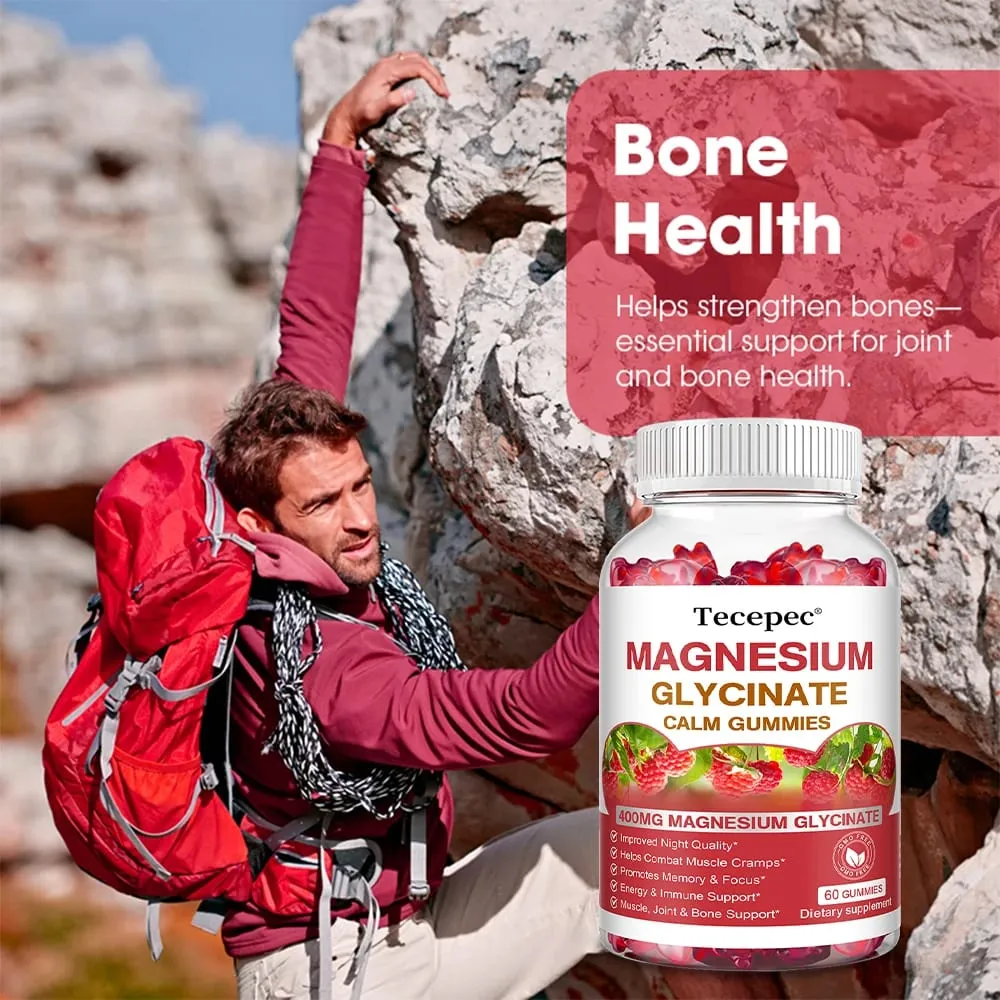 Magnesium Glycinate Gummies - Tillskott för vuxna som hjälper avslappning främjar hjärthälsa och stöder benmärgs- och ledhälsa — image 2