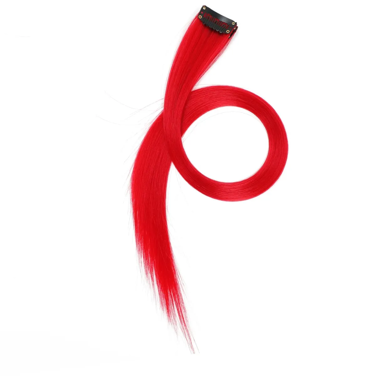 12pcs Colorful Bright Pink Hair Extensions Clip in Colored Party Highlights Extension Synthetic Hairpieces Straight for Women — image 16