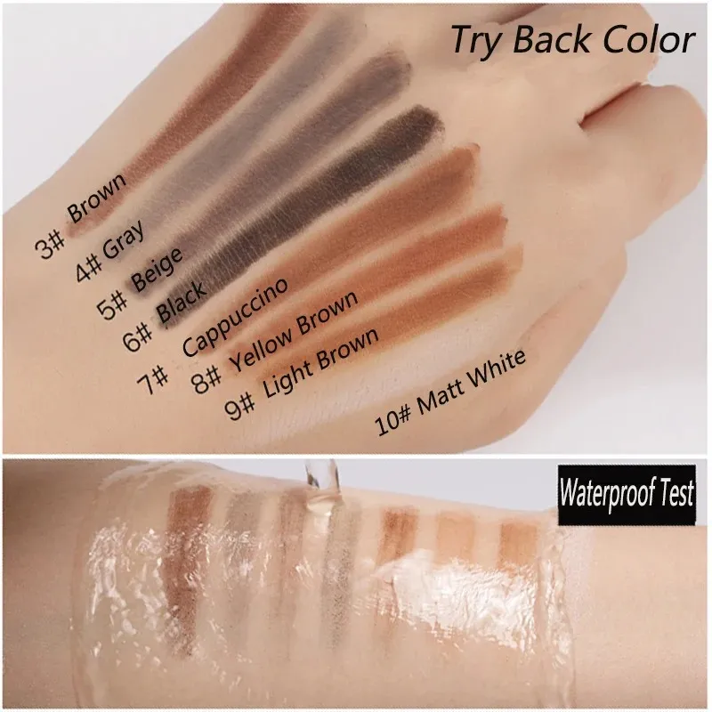 6/12PCS Eyebrow Pencil Hard Core Wholesale Makeup Pull Line Haozhuang Brand Permanent Peel off White Black Waterproof Natural — image 6