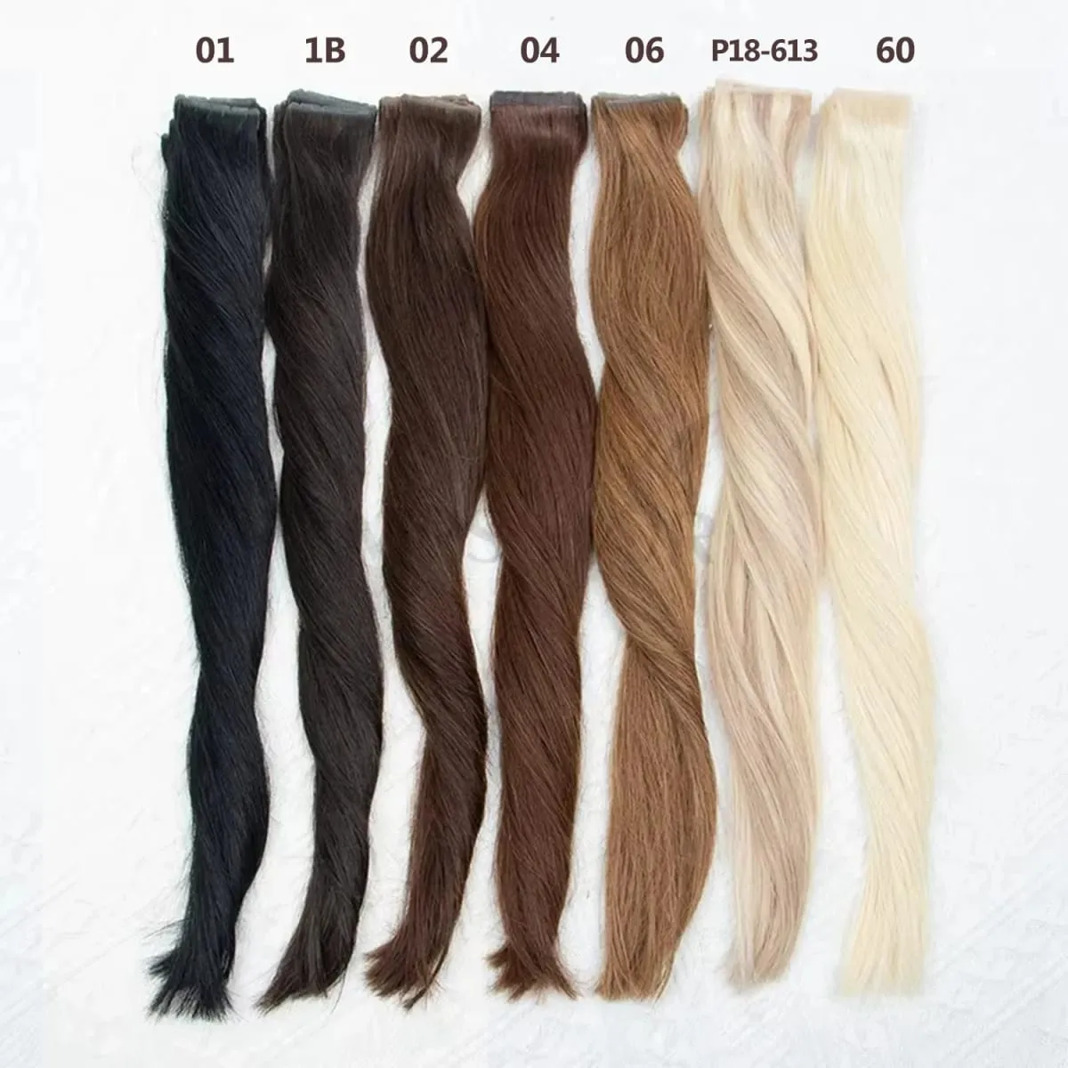 Invisible PU Hair Weft Twin Tabs Human Hair Extensions Brown 10PCS Machine Remy Hair Extensions with Holes Micro Beads Bundles