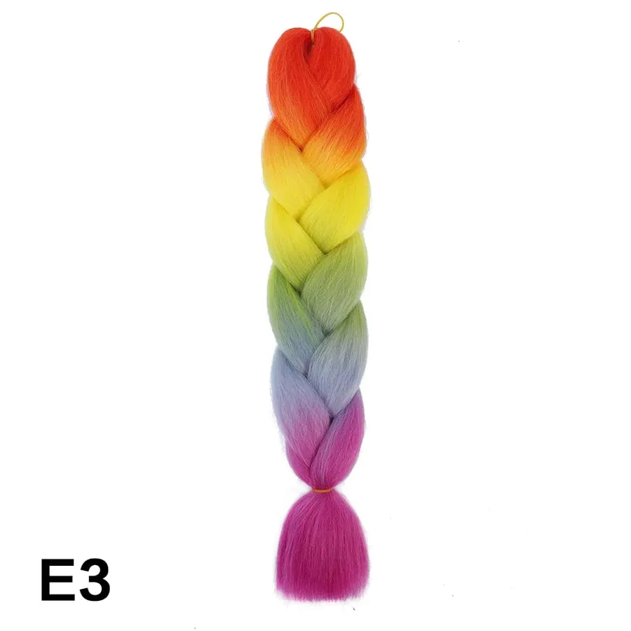 24 Inch Synthetic Jumbo Braid Pure And Ombre Braiding Hair Extensions For Women DIY Jumbo Hair Braids Black Green Gray Brown — image 68