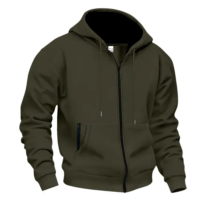 Baru 2026 Musim Gugur Kasual Lelaki Lengan Panjang Zip Bertudung Kot Sweatshirt Fesyen Lelaki Luaran Pakaian Sukan Jaket Hoodies — image 24