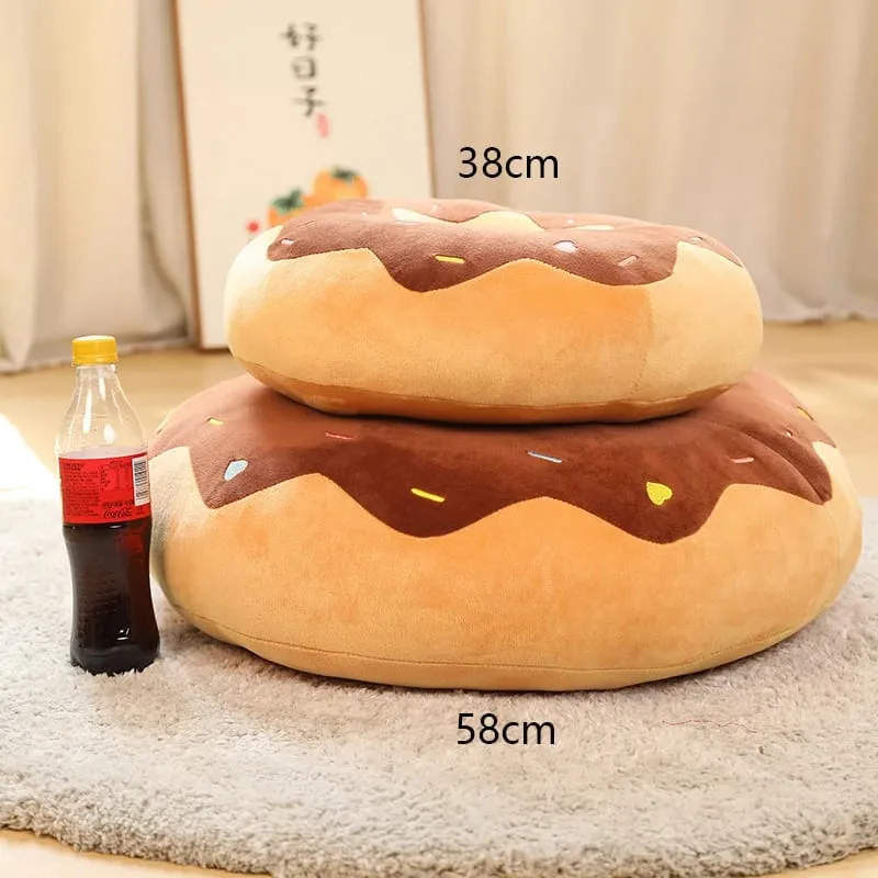 ZU 38cm Sweet Buns Donut Soft Toy Stuffed Cream Doughnut Plush Pillow Simulation Food Sofa Chair Cushion Kids Girl Gift — image 8