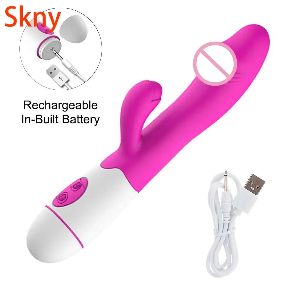 30 Kelajuan Boleh Dicas semula Silikon Pegang Tangan Dewasa Kelentit Kelentit Kelentit Kelentit Mainan Seks G Spot Dwi Motor Arnab Vibrator untuk Wanita Wanita — image 3
