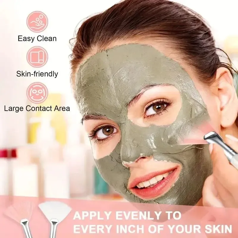 3/6/12pcs Fan Brush Facial Mask Brushes Multi Use Soft Fan Face Makeup Brush Acid Applicator for Women Girls Cleansing Tools