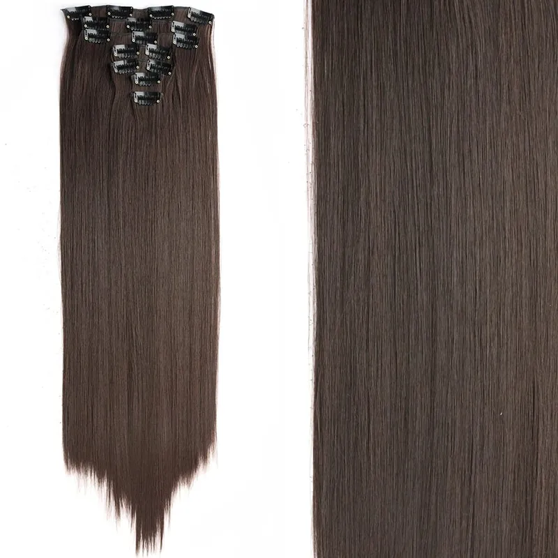 24Inch Synthetic Extension 16 Clips Blonde Hair Natural Long Wavy 7Pcs/Set Heat Resistant Fiber Hairpiece Black Brown Hairstyle — image 31