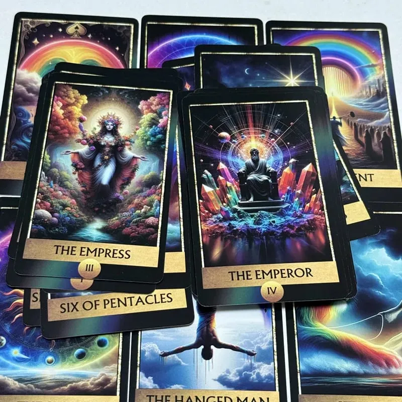 The Rainbow Tarot Cards A 78 Colorful Oracle Deck English Visions Divination Edition Borad Playing Games — image 3