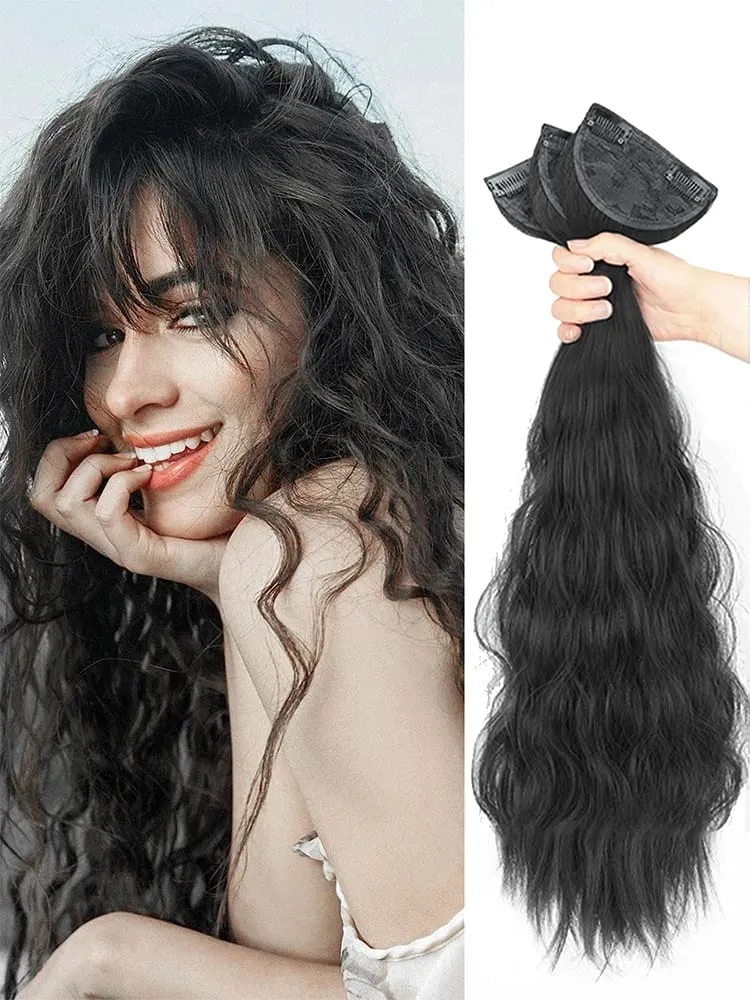 Clip in Hair Extensions for Women 3PCS Long Wavy Curly Clip on Hair Extensions 18 Inch Synthetic Thick Hairpieces — image 6