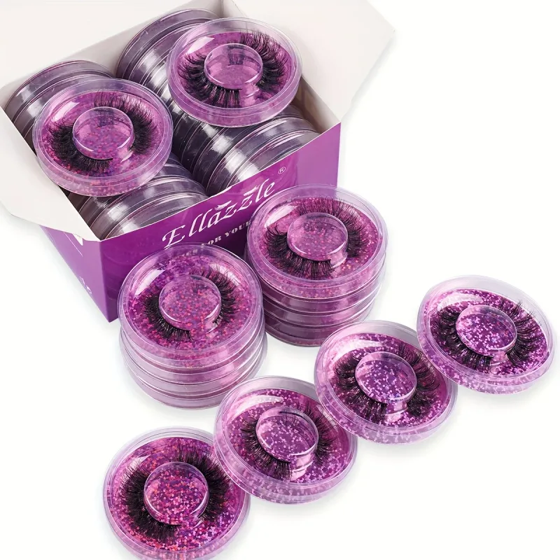 20 Pairs 4 Styles Wispy Faux Mink False Eyelashes Mixed Dramatic Thick Curled Fluffy Strip lashes Multipack for Eyes Makeup Sets — image 7