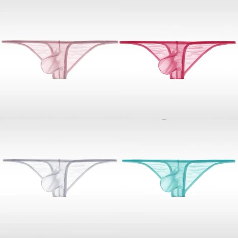 Underwear men's briefs low waisted ultra-thin ice silk 50g fully transparent personalized and tight fitting for young people