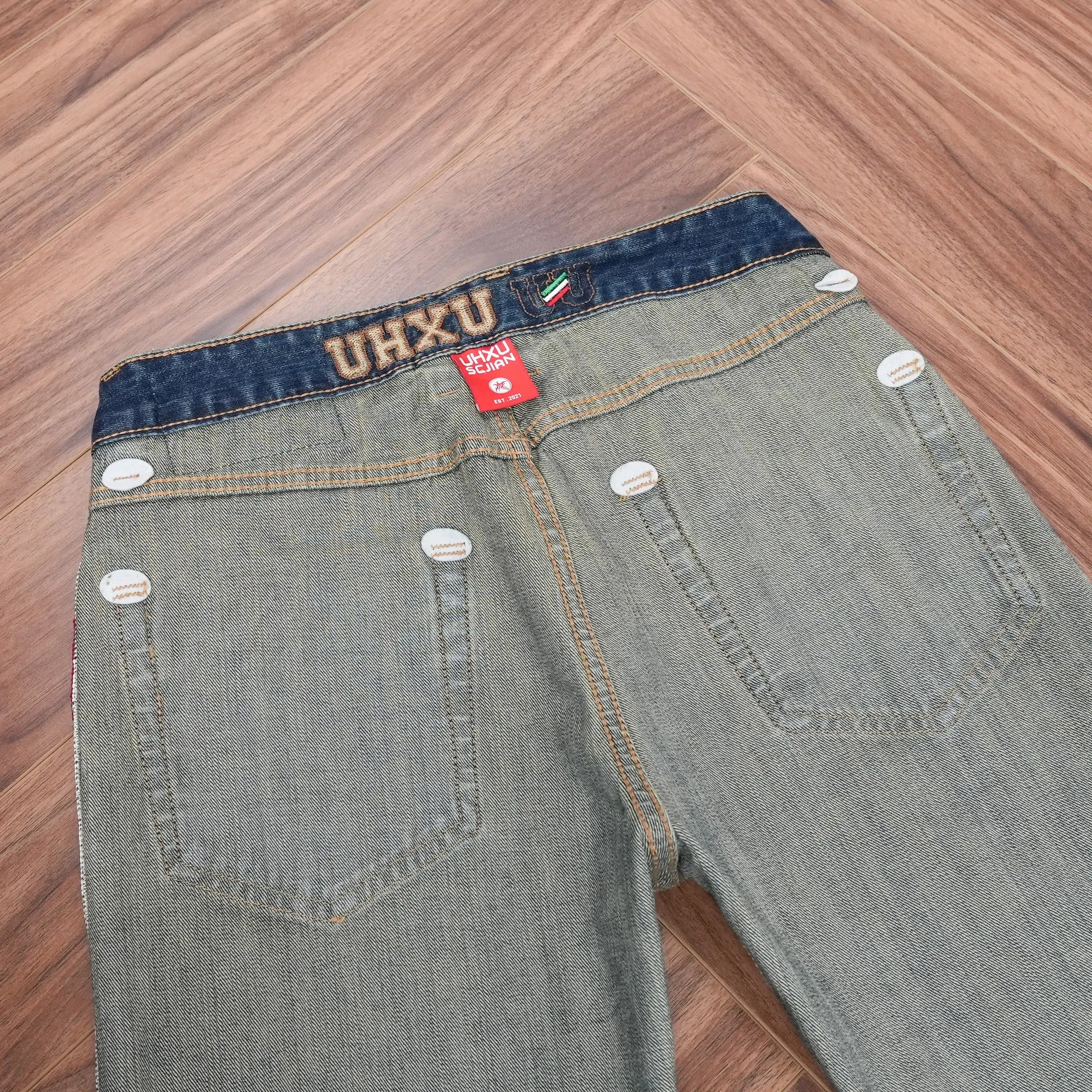 2026 Spring Autumn Men's Distressed Washed Vintage Regular Straight Denim Jeans American Retro Worn-In Look Trendy Style Pants — image 4
