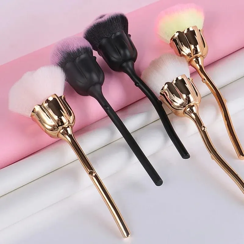 Rose Flower Nail Art Brush Remove Nail Dust Brushes High Quality Acrylic UV Gel Polish Powder Cleaning Tool Beauty Makeup Brush — image 2