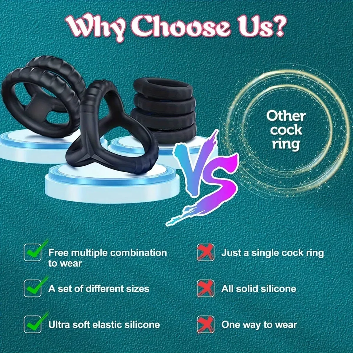 Cock Rings Silicone Ball Stretcher Delay Ejaculation TPE Penis Ring for Men Sex Toys Adjustable Semen Lock Ring SM Penis Sleeve — image 5